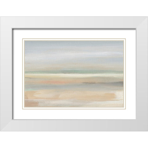 Soft Far Field White Modern Wood Framed Art Print with Double Matting by Robinson, Carol