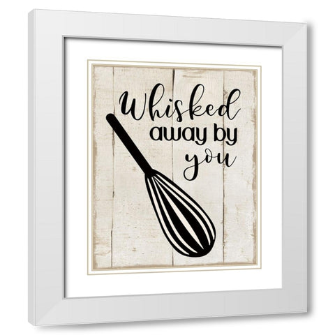 Whisked Away White Modern Wood Framed Art Print with Double Matting by CAD Designs