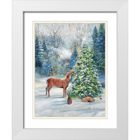 Winter Gathering White Modern Wood Framed Art Print with Double Matting by Manning, Ruane