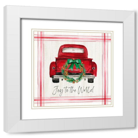 Joy Wreath Pickup White Modern Wood Framed Art Print with Double Matting by Brockmon, Kristen