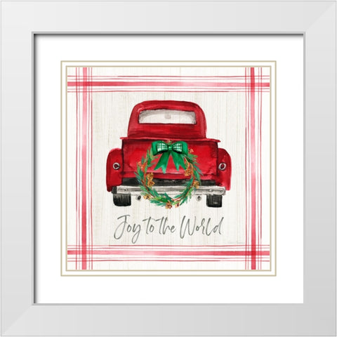 Joy Wreath Pickup White Modern Wood Framed Art Print with Double Matting by Brockmon, Kristen