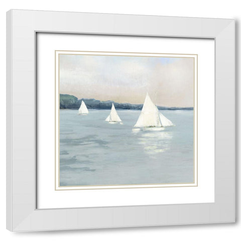 Sail Away I White Modern Wood Framed Art Print with Double Matting by Swatland, Sally