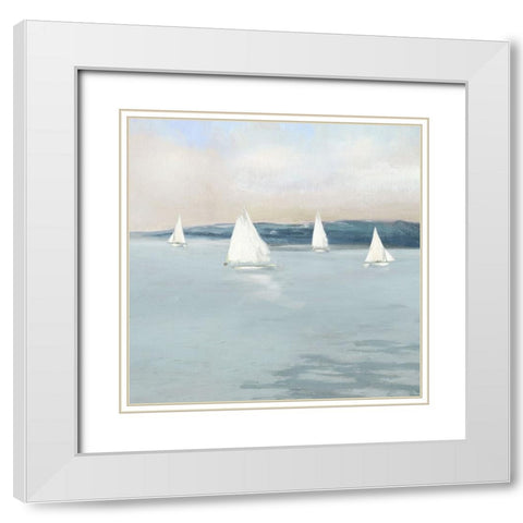 Sail Away II White Modern Wood Framed Art Print with Double Matting by Swatland, Sally