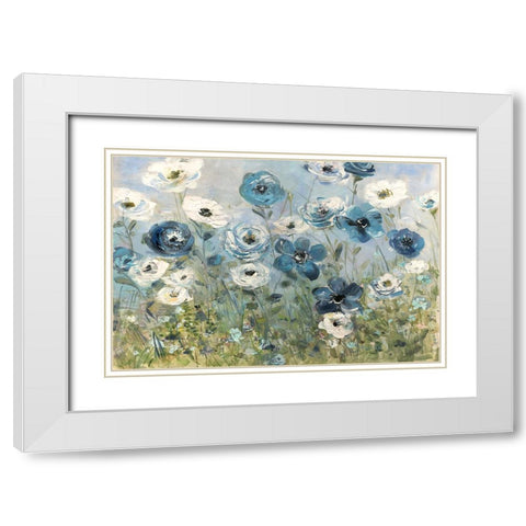 Field of Fireworks White Modern Wood Framed Art Print with Double Matting by Swatland, Sally