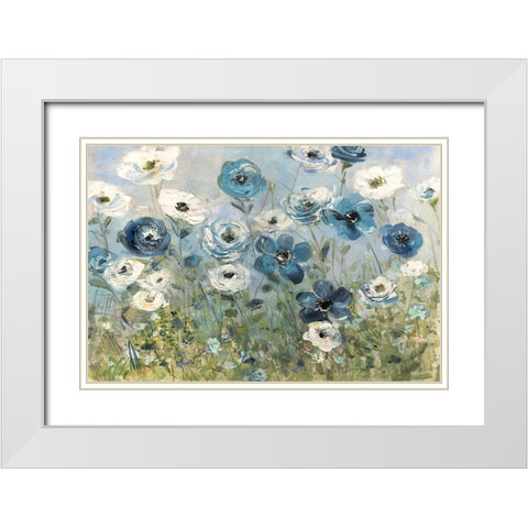 Field of Fireworks White Modern Wood Framed Art Print with Double Matting by Swatland, Sally