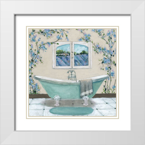 Tuscany Bath I White Modern Wood Framed Art Print with Double Matting by Robinson, Carol