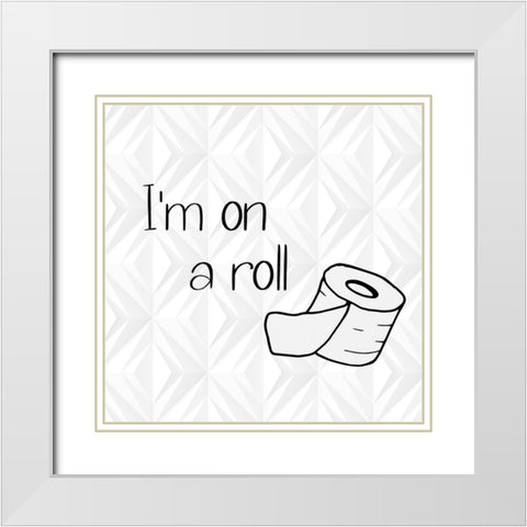 Im on a Roll Geo White Modern Wood Framed Art Print with Double Matting by Jill, Susan