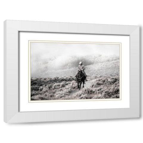 Cowboy White Modern Wood Framed Art Print with Double Matting by Delimont, Danita