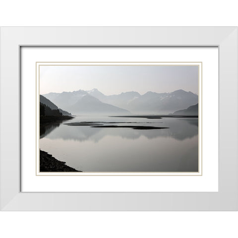 Curve Mountains White Modern Wood Framed Art Print with Double Matting by Delimont, Danita