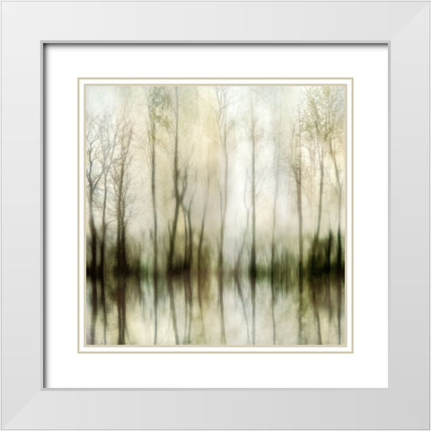 Misty White Modern Wood Framed Art Print with Double Matting by Weisz, Irene