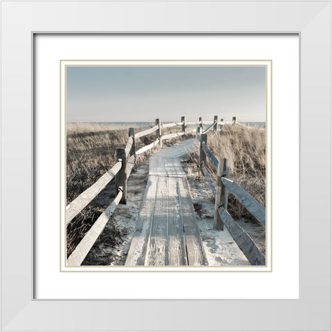 Sunset Beach White Modern Wood Framed Art Print with Double Matting by Delimont, Danita