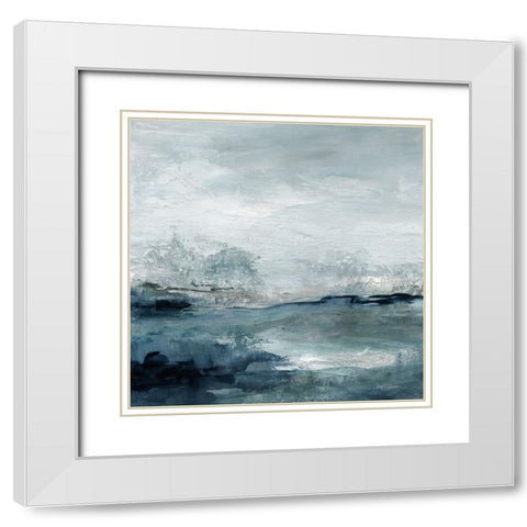Indigo Expanse White Modern Wood Framed Art Print with Double Matting by Robinson, Carol