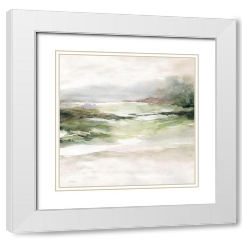 Hushed Meadows White Modern Wood Framed Art Print with Double Matting by Robinson, Carol