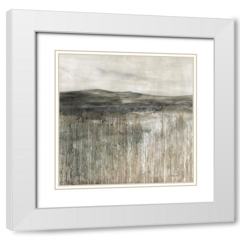 Hillside Fields White Modern Wood Framed Art Print with Double Matting by Robinson, Carol