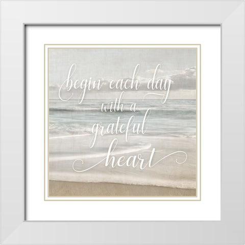 Begin Each Day White Modern Wood Framed Art Print with Double Matting by Delimont, Danita