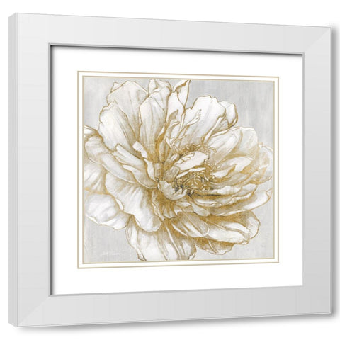 Bright Peony White Modern Wood Framed Art Print with Double Matting by Robinson, Carol