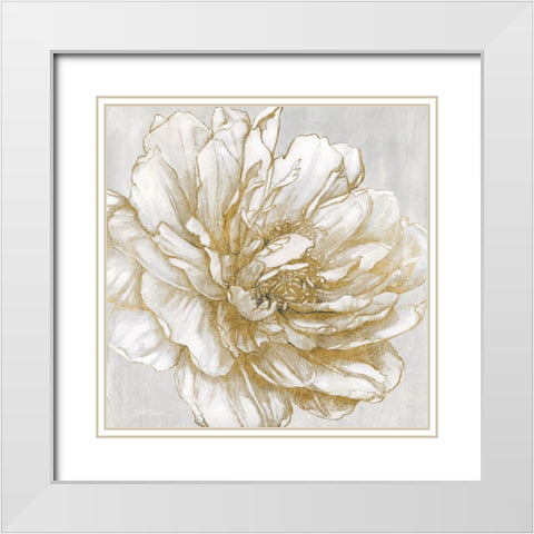 Bright Peony White Modern Wood Framed Art Print with Double Matting by Robinson, Carol