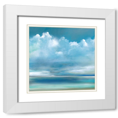 Tranquil Seas II White Modern Wood Framed Art Print with Double Matting by Manning, Ruane