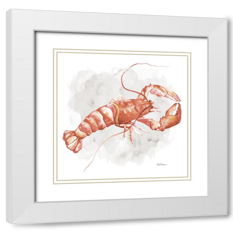 Lobster White Modern Wood Framed Art Print with Double Matting by Robinson, Carol