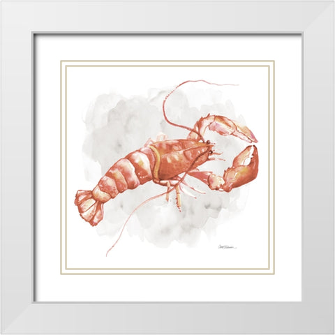 Lobster White Modern Wood Framed Art Print with Double Matting by Robinson, Carol