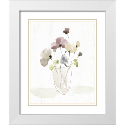 Choose Happy Bouquet I White Modern Wood Framed Art Print with Double Matting by Swatland, Katie