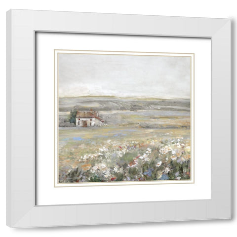 Soft Summer Meadow I White Modern Wood Framed Art Print with Double Matting by Swatland, Sally