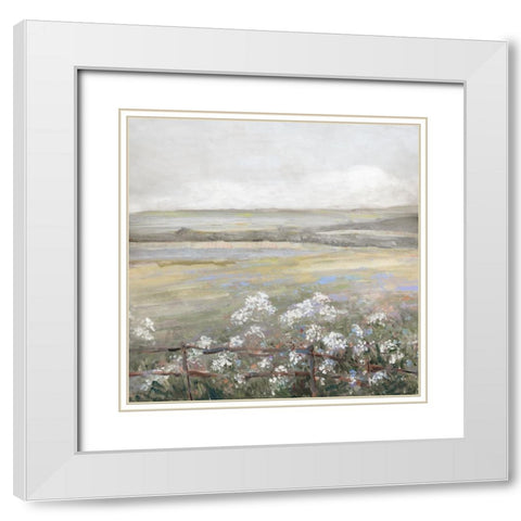 Soft Summer Meadow II White Modern Wood Framed Art Print with Double Matting by Swatland, Sally