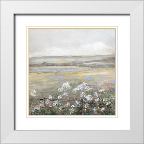 Soft Summer Meadow II White Modern Wood Framed Art Print with Double Matting by Swatland, Sally