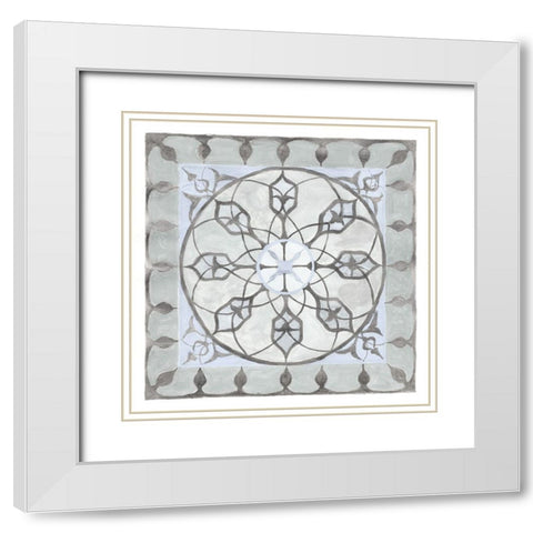 Soft Translucent Tile I White Modern Wood Framed Art Print with Double Matting by Henderson, Charity