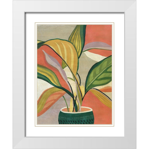 Potted Bird of Paradise White Modern Wood Framed Art Print with Double Matting by Robinson, Carol