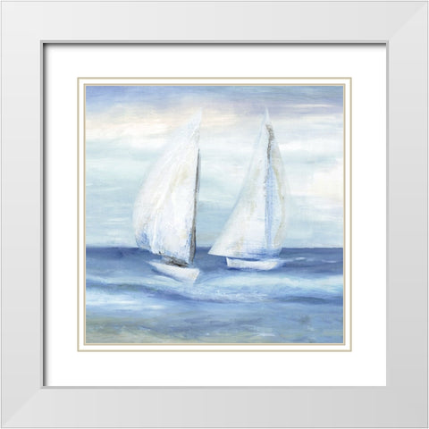 Seaside Escape II White Modern Wood Framed Art Print with Double Matting by Dunlap, Marilyn