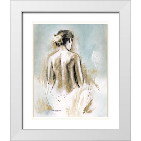 Figure in Golden Light I White Modern Wood Framed Art Print with Double Matting by Orme, E. Anthony