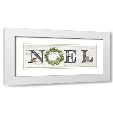 Farmhouse Noel White Modern Wood Framed Art Print with Double Matting by Finn, Livi