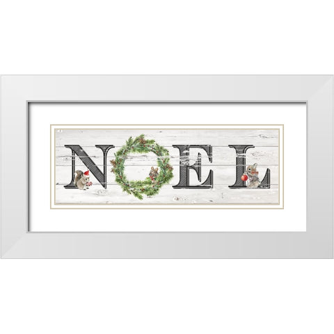 Farmhouse Noel White Modern Wood Framed Art Print with Double Matting by Finn, Livi
