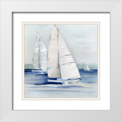 Close Sail I White Modern Wood Framed Art Print with Double Matting by Swatland, Sally