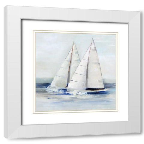 Close Sail II White Modern Wood Framed Art Print with Double Matting by Swatland, Sally