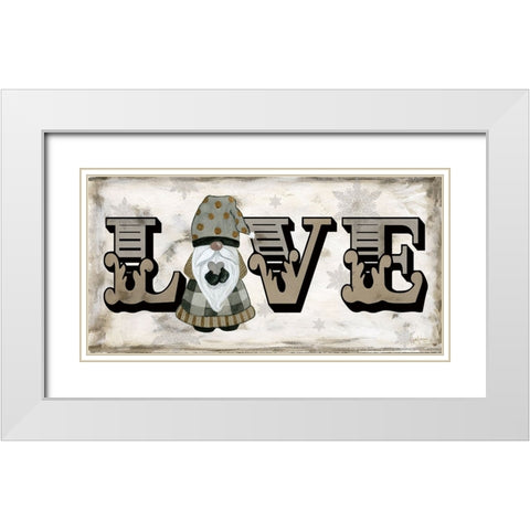 Winter Wonderland Friends Love White Modern Wood Framed Art Print with Double Matting by Finn, Livi
