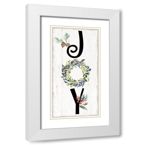 Joy White Modern Wood Framed Art Print with Double Matting by Brockmon, Kristen