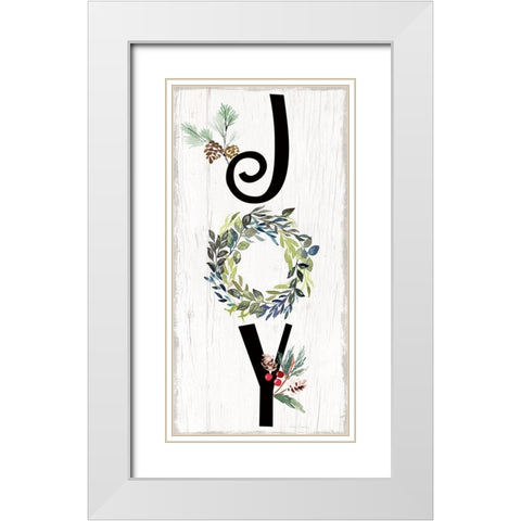 Joy White Modern Wood Framed Art Print with Double Matting by Brockmon, Kristen