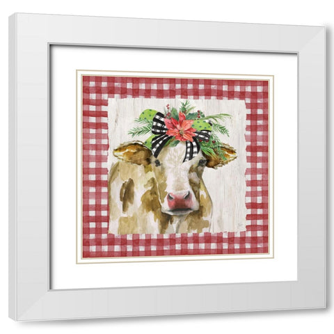 Holiday Hanna White Modern Wood Framed Art Print with Double Matting by Nan