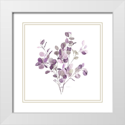 Lavender Leaves II White Modern Wood Framed Art Print with Double Matting by Robinson, Carol