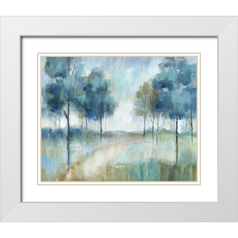 A Walk In The Park White Modern Wood Framed Art Print with Double Matting by Nan