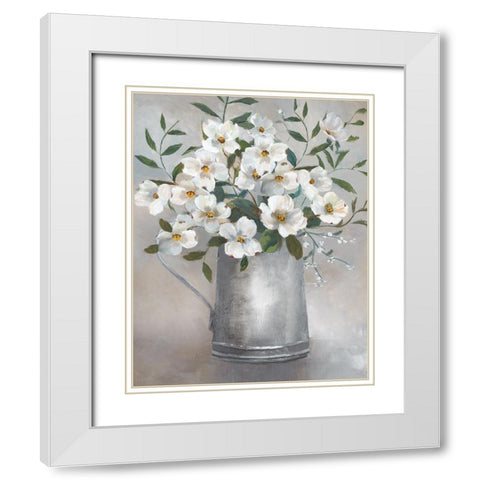 Gifts of Spring I White Modern Wood Framed Art Print with Double Matting by Nan