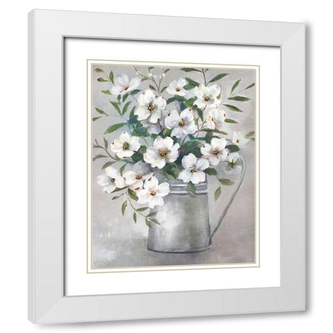 Gifts of Spring II White Modern Wood Framed Art Print with Double Matting by Nan