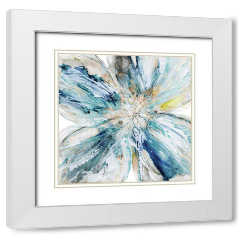 Blossom Burst White Modern Wood Framed Art Print with Double Matting by Robinson, Carol