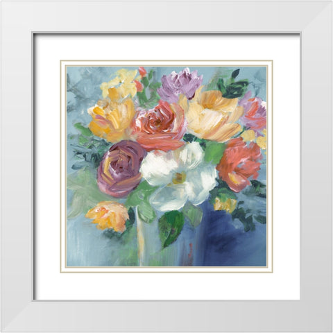 Bold Floral Revisit White Modern Wood Framed Art Print with Double Matting by Nan