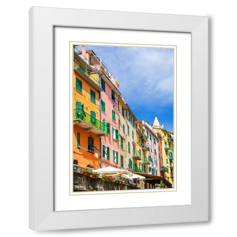 Cinque Terre White Modern Wood Framed Art Print with Double Matting by Delimont, Danita