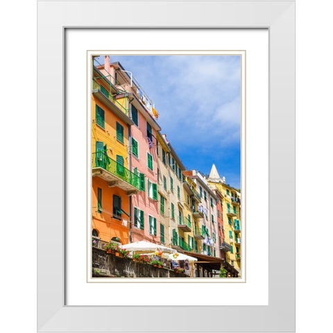 Cinque Terre White Modern Wood Framed Art Print with Double Matting by Delimont, Danita