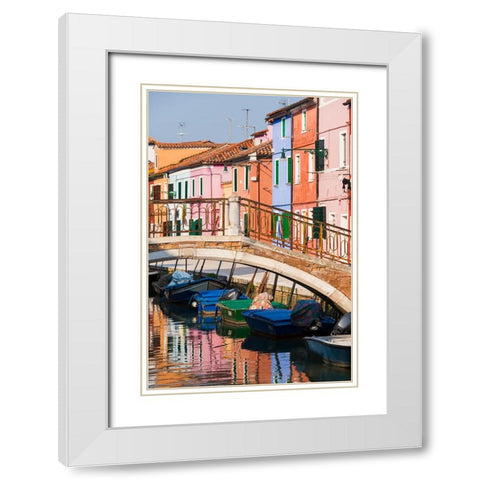 Colorful Canal White Modern Wood Framed Art Print with Double Matting by Delimont, Danita