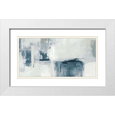 Blue Tides White Modern Wood Framed Art Print with Double Matting by Jill, Susan